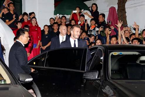Chùm ảnh: Beckham được chào đón nồng nhiệt tại Hà Nội 