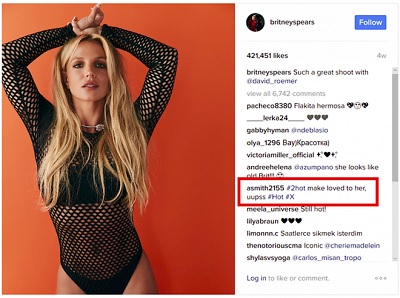 Hacker Nga dùng bình luận trên Instagram của Britney Spears để điều khiển mã độc