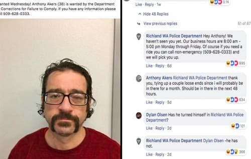 Kẻ đào tẩu bình luận bài đăng truy nã trên Facebook của cảnh sát