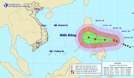 Dự báo bão Hagupit vào Việt Nam sẽ giảm cấp