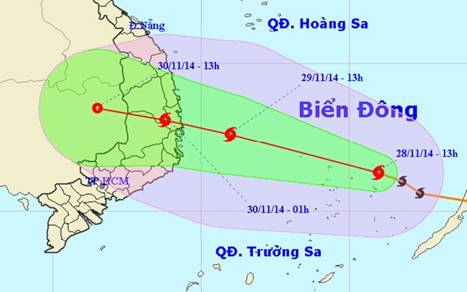 Tin bão số 4 vào biển đông: cảnh báo lũ ở khu vực Quảng Nam, Khánh Hòa